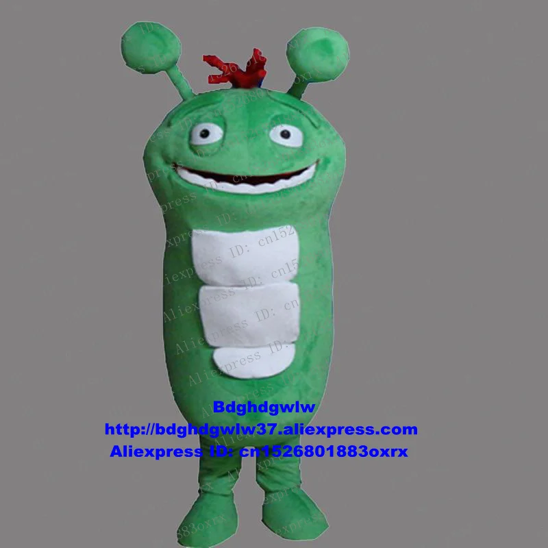 

Green Bean Worm GiantWorm Kattapillar Budworm Stiff Silkworm Silworms Bug Mascot Costume Adult Large-scale Activities zx42