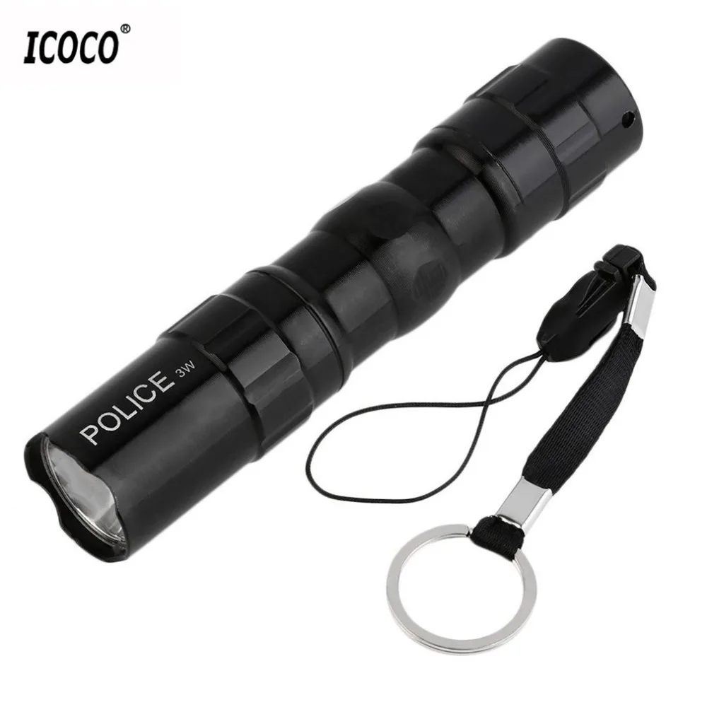 3W Waterproof LED Flashlight Mini Portable Police Torch Light Aluminum