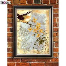 Птица цветок Картина DIY краски ing, акриловые краски по номерам на холсте для домашнего декора