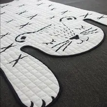 INS нескользящий белый тигровый стеганый коврик размер полиэстер ткань мультфильм Животные тип ковер салон ползающий коврик для детей