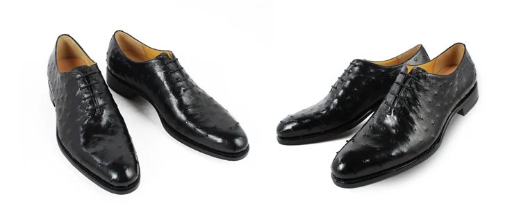 VIKEDUO/ мужские туфли-оксфорды ручной работы из кожи страуса; Цвет Черный; роскошное платье; вечерние свадебные офисные туфли; дизайн