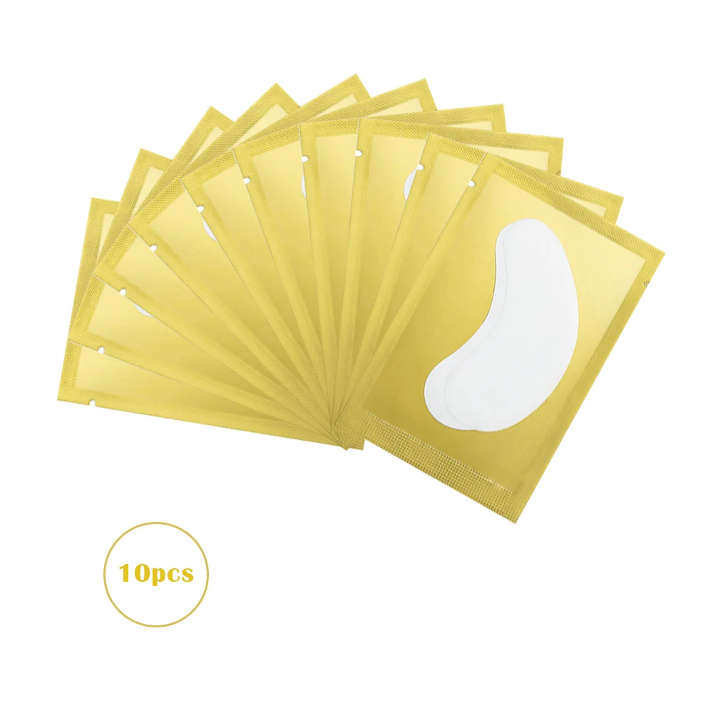 Gold 10pcs Zwellbe 10/20/50 пар глазные Пластыри для бумажные накладки для наращивания ресниц 4 цвета привитые кругов под глазами колодки Советы наклейки инструменты для макияжа - Цвет: Gold 10pcs