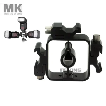 

Selens three hotshoe umbrella holder Swivel Light Stand Bracket all metal 1to3 hot shoe for speedlite flash speedlight