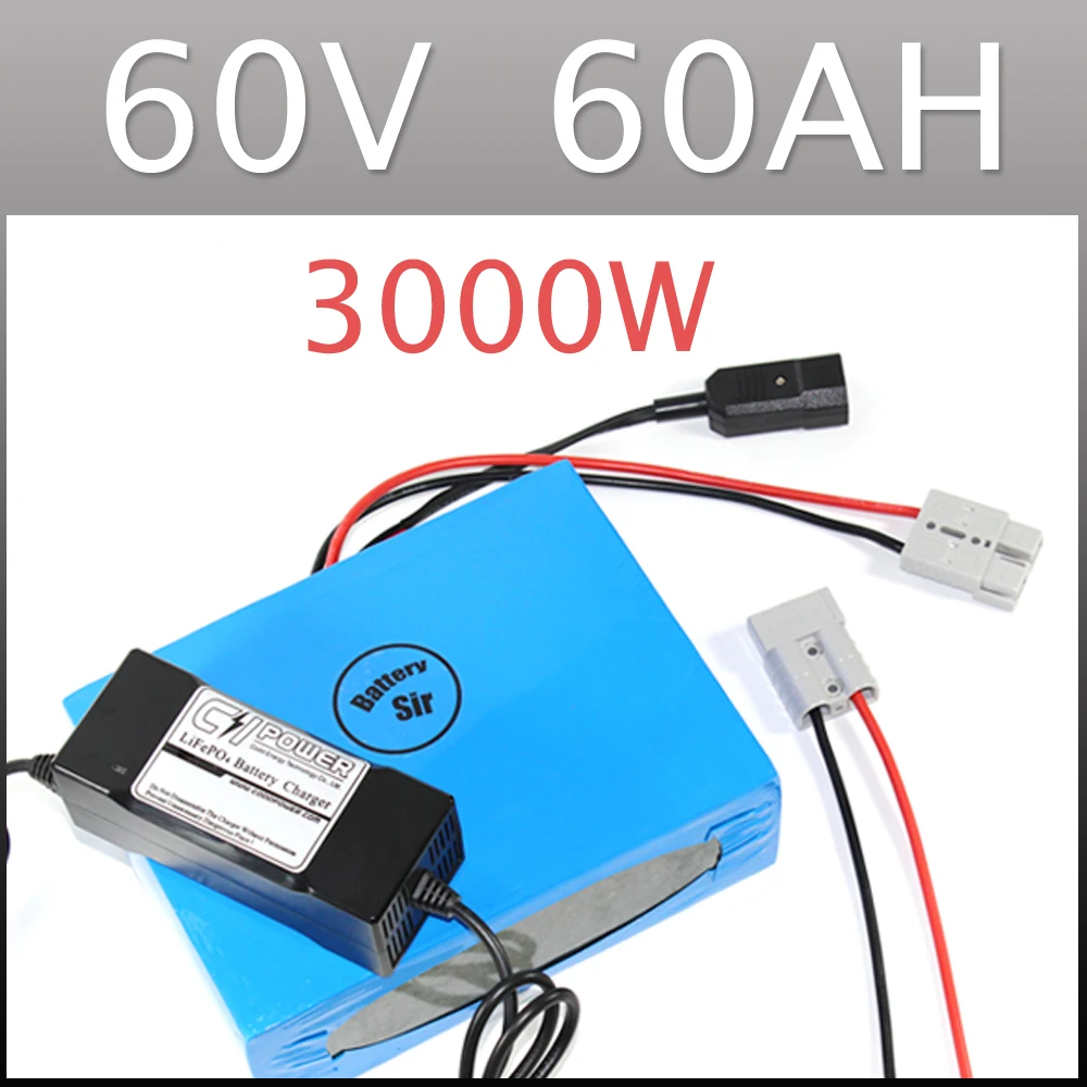 60V 60AH li ion battery super power electric bike battery 3000W lithium