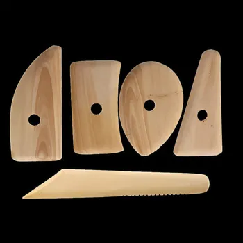

Great Useful Home Decor Wood Pottery Clay Sculpture Ceramics Angel Figurines Molding Tool Pottery Tools Rib 5 Pcs