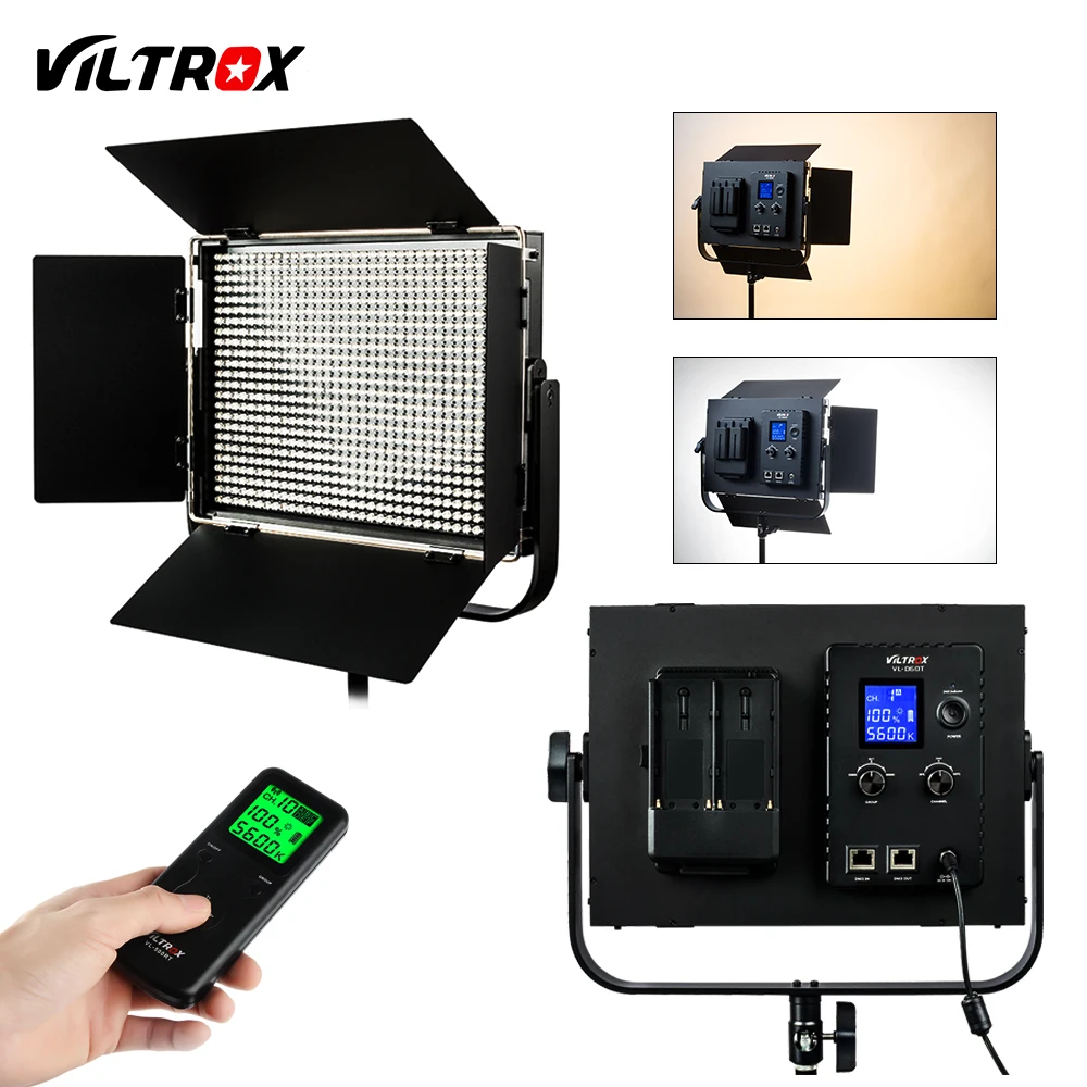 

Viltrox VL-D60T Pro 60W Wireless Remote Studio Video LED Light Bi-Color & Dimmable +DC Power Adapter for Photography Interview