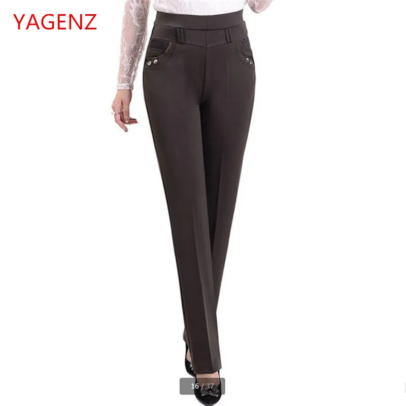 

High quality Women's pants plus size 2018 High waist trouser Stretch Ankle length pants for women wide leg pants casual K3607