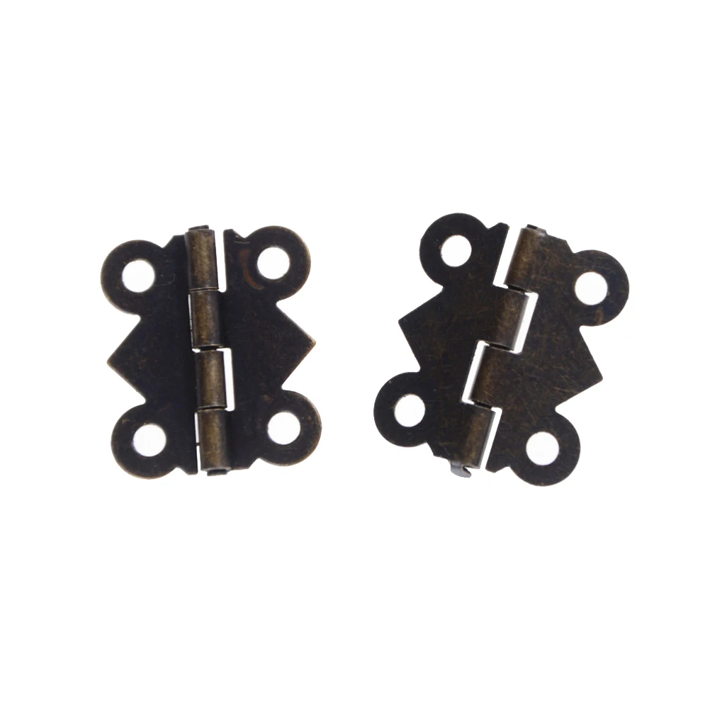 

12pcs Mini Butterfly Style Hinges For Dolls Houses Jewelry Box - Bronze W/srew 20x17mm