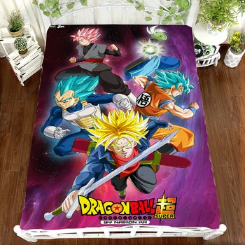 

Japan Anime Dragon Ball Z Super Saiyan Son Goku Bed Sheet 3D Bedding Coverlet Cosplay Cartoon Printing Manga Flat Sheet