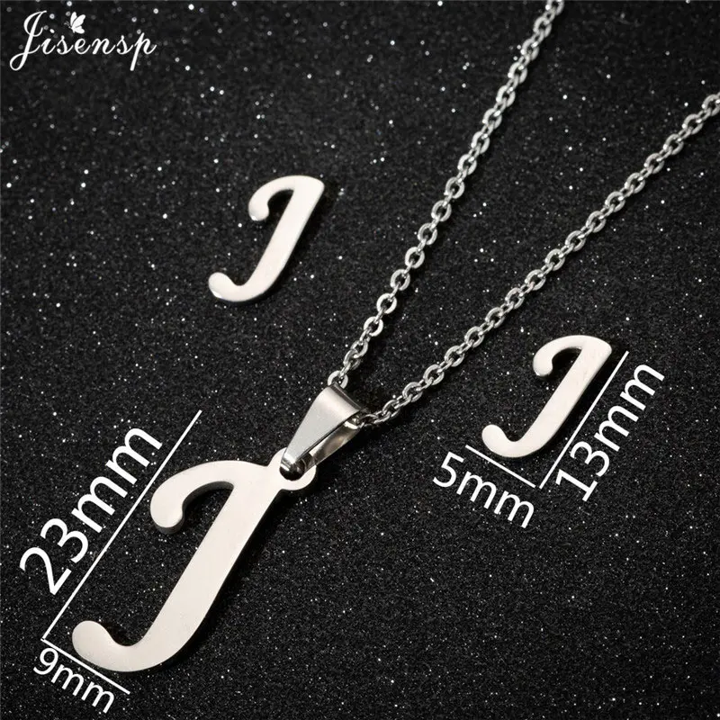 Jisensp, нержавеющая сталь, 26 букв, ожерелье для женщин, алфавит, ожерелье s, подвески, колье, колье, семейное ожерелье - Окраска металла: J
