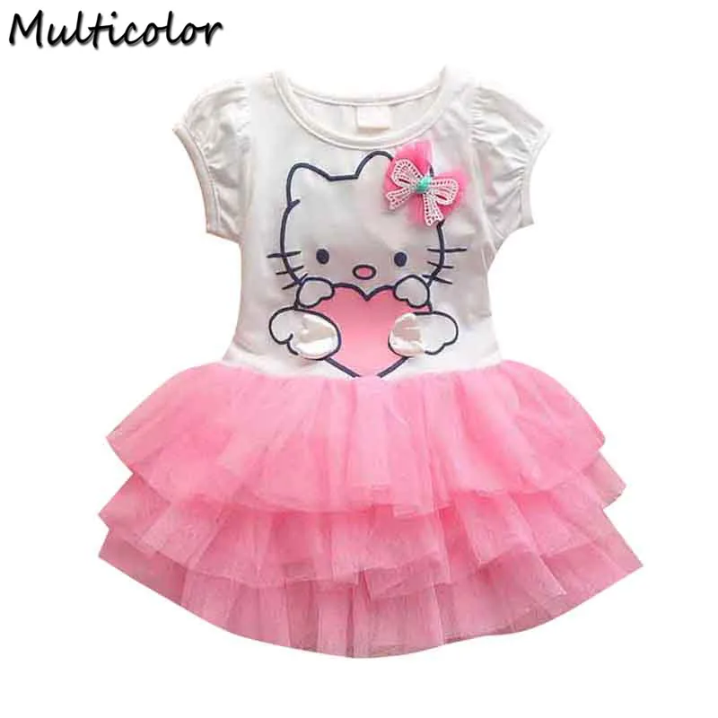 2017 New Custom Summer Hello Kitty Girl Princess Children Girl Kids