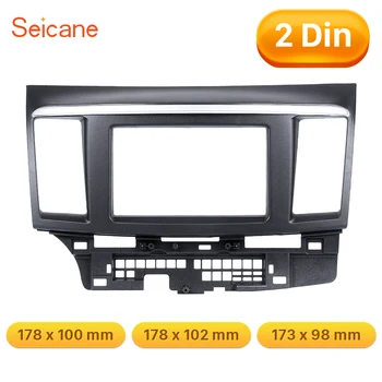

Seicane Double Din Black Color Car Radio Frame for 2010 Mitsubishi Fortis Lancer DVD Panel Dash Kit wonderful Fascia Panel
