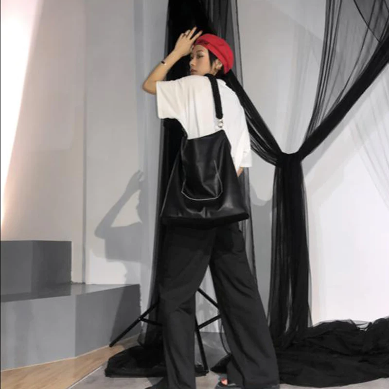 Черные сумки-Хобо знаменитостей, Женская Большая вместительная сумка из искусственной кожи, модные дизайнерские женские сумки, большие сумочки на плечо