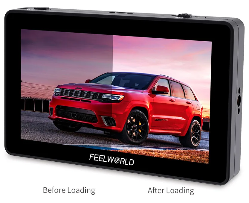 FEELWORLD F6 PLUS 5.5 Inch on Camera DSLR Field Monitor 3D LUT Touch Screen IPS FHD 1920x1080 Video Focus Assist Support 4K HDMI white background photography