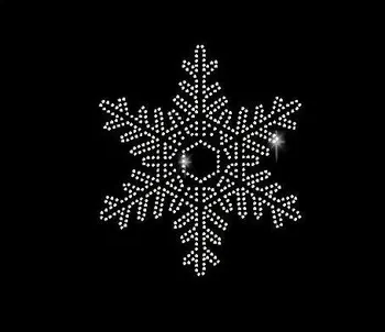 

2pc/lot Christmas Snowflake Rhinestone Transfer applique patches sticker Hotfix iron on crystal transfers design for bag shoes