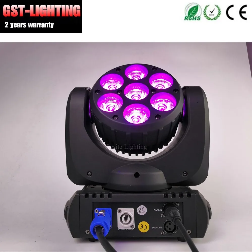 4 шт./лот 7x12 Вт RGBW Луч Мини Moving Head Light 7 шт. Quad Цвет светодио дный стирка DJ