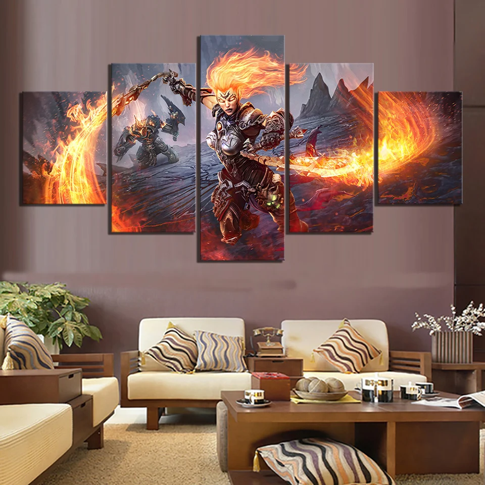 5-piezas-HD-fotos-Darksiders-3-juego-cartel-de-arte-pintura-de-la-lona-arte-de