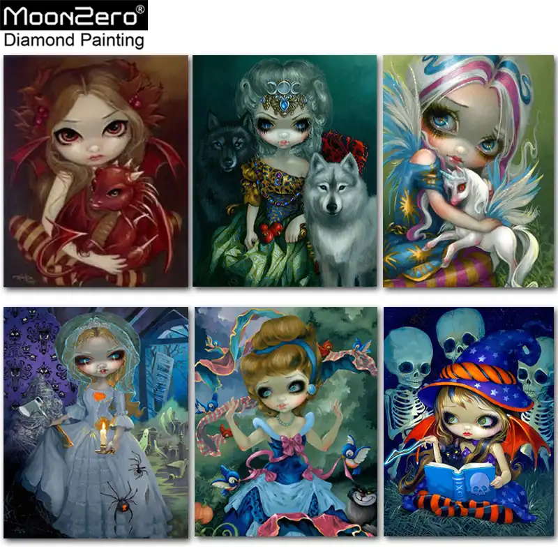 Full Diamond Painting DIY 5D Cartoon Girl Cross Stitch Diamond Embroidery Pattern Rhinestone Diamond Mosaic Decoration