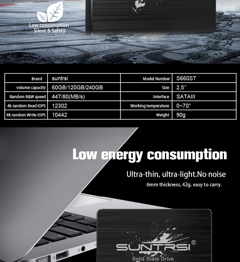 Suntrsi S660ST Внутренний твердотельный диск 240 г 120 г 60 SSD жесткий диск для ноутбука Настольный ПК SATA III 2,5 дюймов Бесплатная доставка