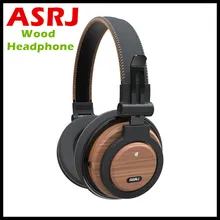 Headphones ASRJ WT-01 Detachable Cable Eco Friendly Over Ear Foldable Wireless Genuine Wood Mic Headphone Bluetooth V4.1 Headset
