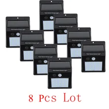1-8pcs 20LEDs Solar Power Light Motion Sensor Wall Lighting Outdoor Garden Decoration Fence Stair Pathway Yard Waterproof Lights