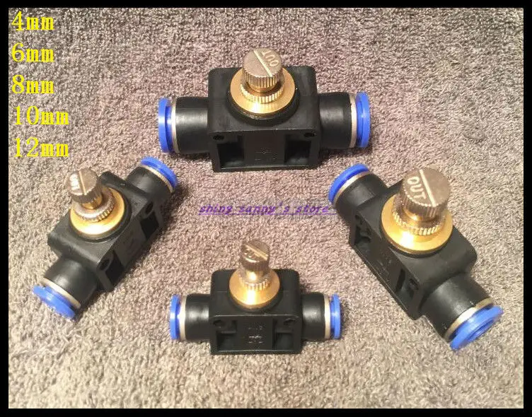 

2Pcs/Lot 12mm Push In Speed Controller Pneumatic Air Valves Brand New