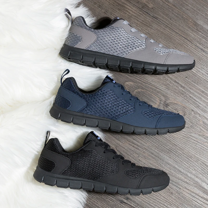 NIDENGBAO мужские кроссовки для бега, уличные легкие кроссовки для мужчин, сетчатая дышащая прогулочная спортивная обувь, размер 39-50, черный, синий, серый