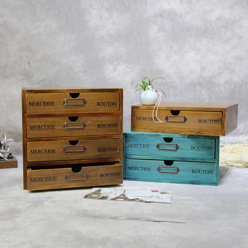 2019 New Solid Wood Storage Chest Box Desktop Organizer Storage