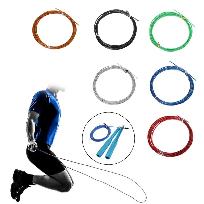

3m Crossfit Replaceable Steel Wire Cable Speed Jump Ropes Skipping Spare Rope Y51D