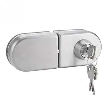 

10~12mm Stainless Steel Glass Door Lock with Keys Open / Close Door Latch Locks w/ Accessories Home Hotel Bathroom Use Hot Sale