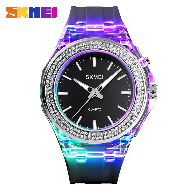 

SKMEI Creative Diamond Sport Watch LED Back Light Ladies Watches 5Bar Waterproof Quartz Female Wristwatches Reloj Muje 1553