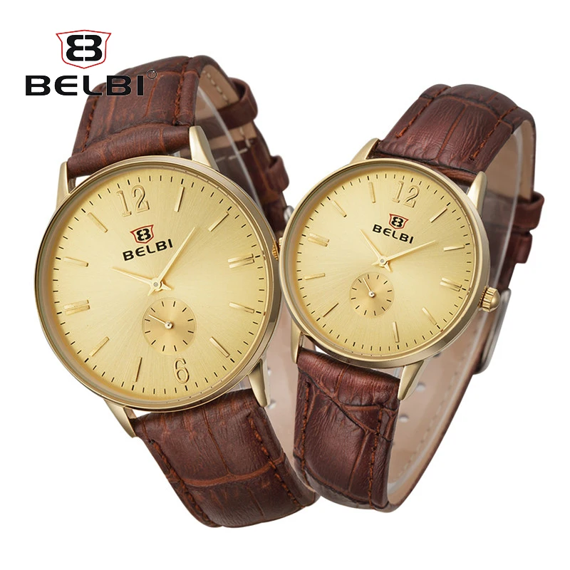 BELBI Women Dress Watches Luxury Lovers Couple Watches Men Waterproof Women Leather strap Quartz Wristwatch Montre Homme BELBI Women Dress Watches Luxury Lovers Couple Watches Men Waterproof Women Leather strap Quartz Wristwatch Montre Homme