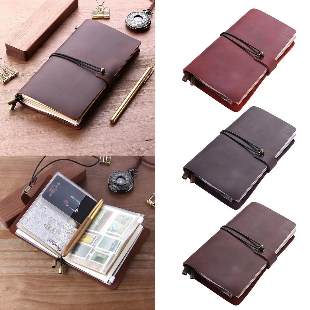 

13cm x 10cm Artificial Leather Cover Wine red, Brown, Coffee Retro Style Travel Paper Notebook 0.53kg