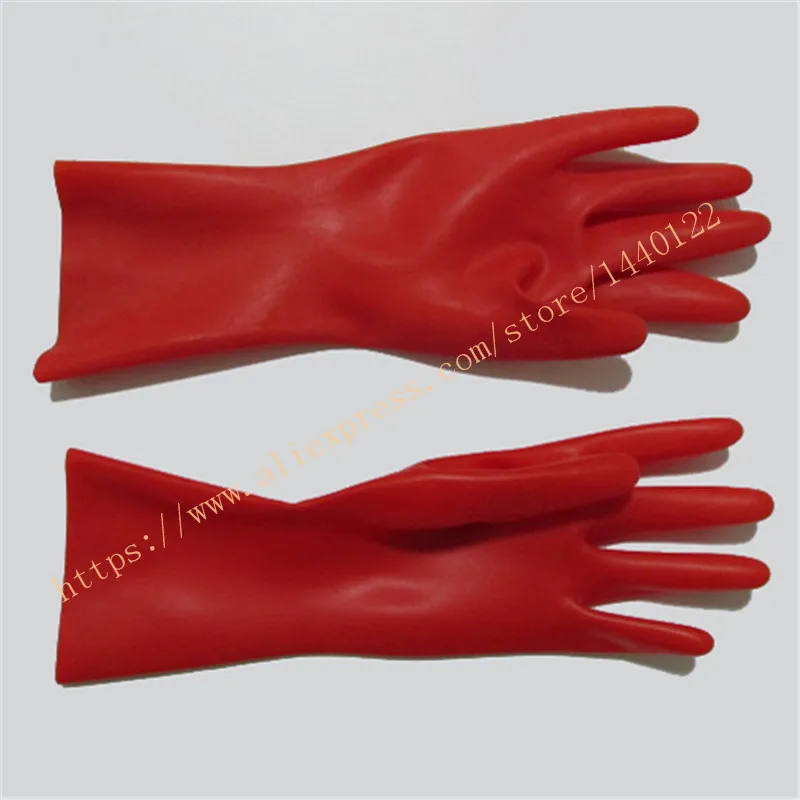 Латексные короткие перчатки женское сексуальное нижнее белье платье Zentai сексуальный фетиш короткие рукавицы - Цвет: Красный