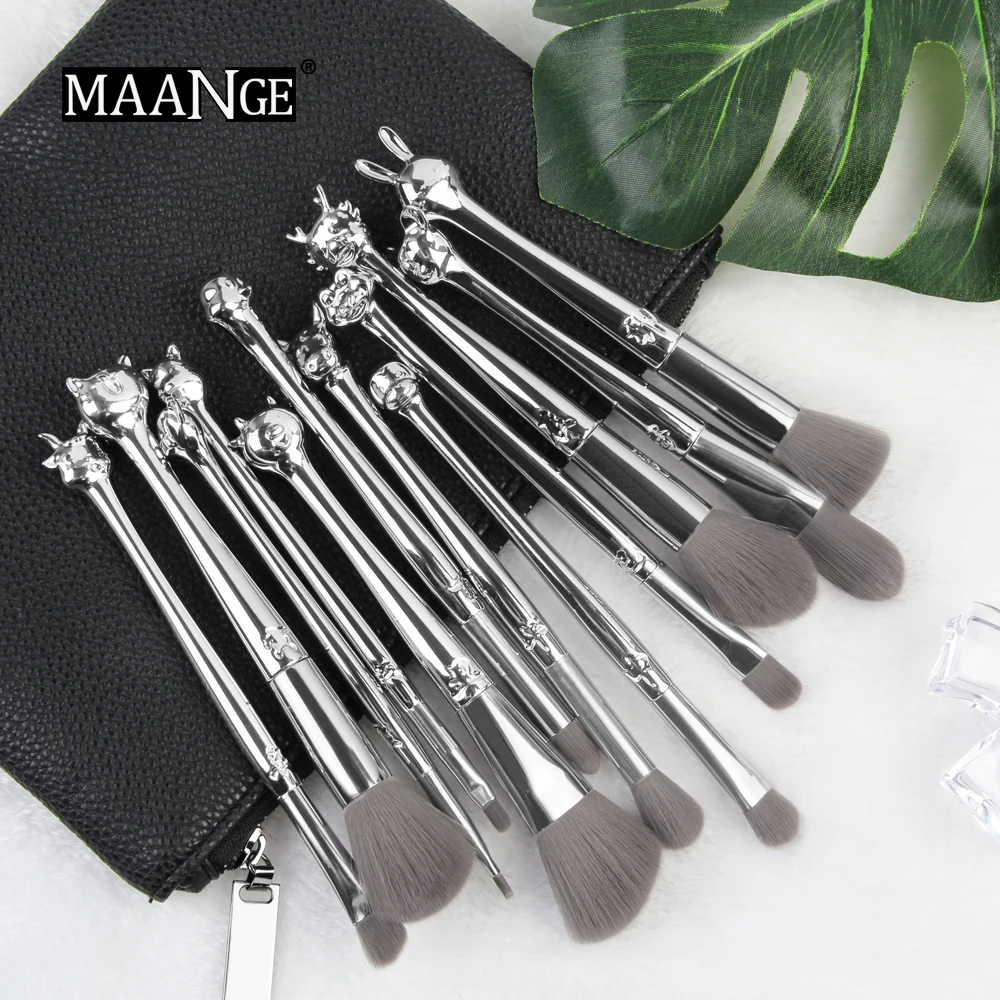 

New 12Pcs Chinese Zodiac Makeup Brushes Set Foundation Powder Blending Eyeshadow Animal Make Up Brush Cosmetics Beauty Tool Gift