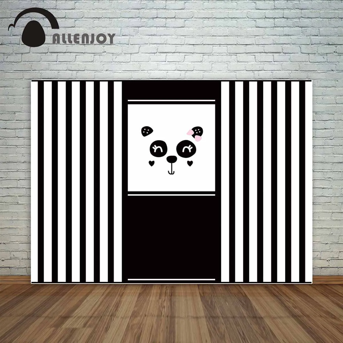 Allenjoy かわいいパンダ背景黒と白のストライプ誕生日背景背景の装飾背景ビニール Backdrop Decorations Backdrop Blackbirthday Backdrop Aliexpress