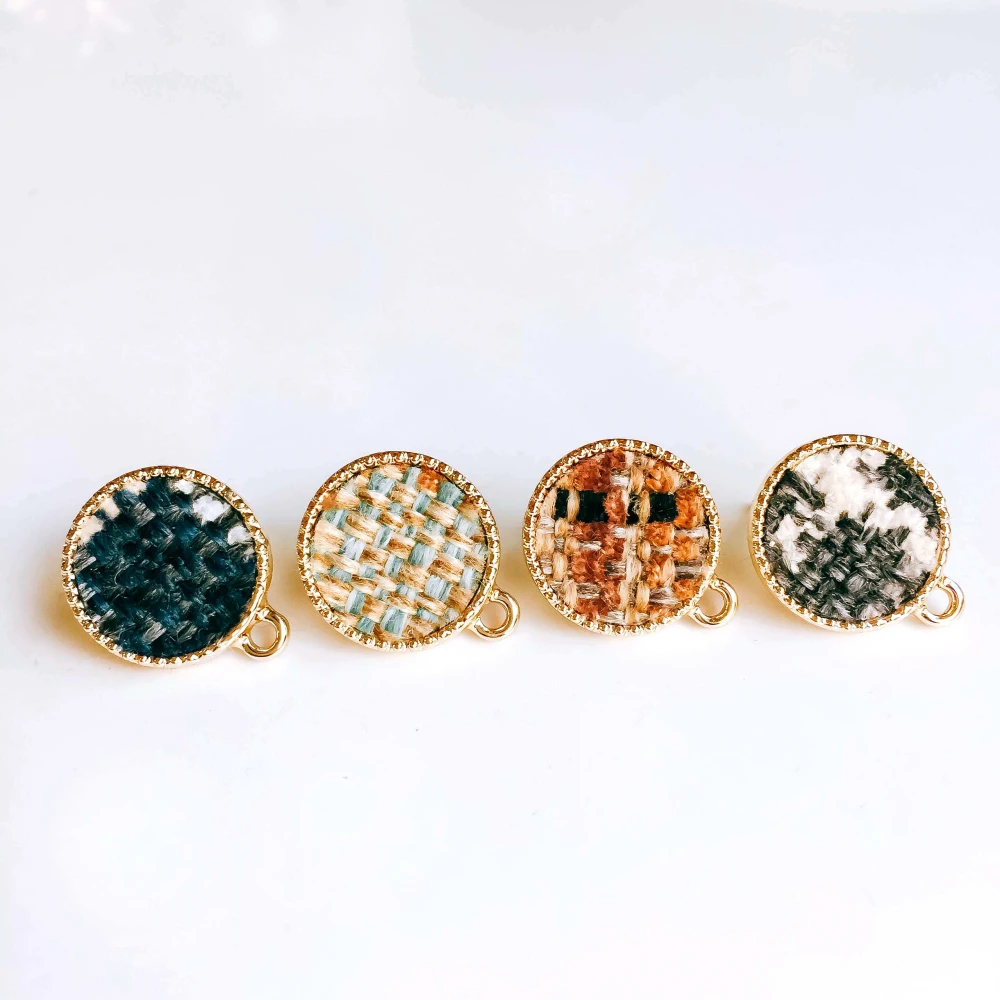 

Round Wool Stuff Stud Earring Accessories Pendant Necklace Supplies for Jewelry Making Accessories Components 6pcs KP2094