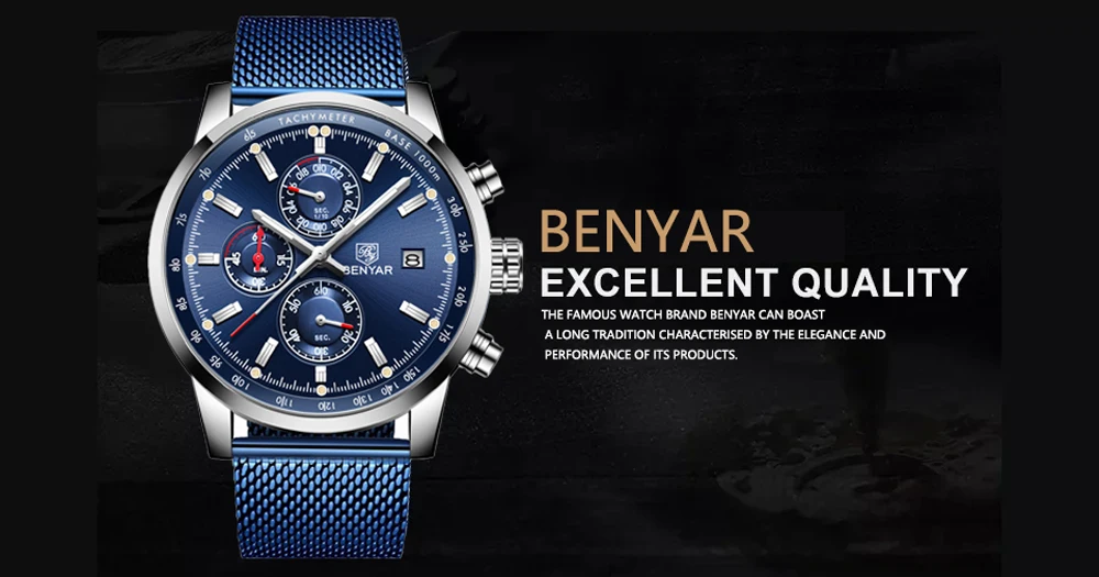 BENYAR мужские часы Лидирующий бренд роскошные часы мужские военные водонепроницаемые часы кварцевые наручные часы мужские с хронографом Relogio Masculino