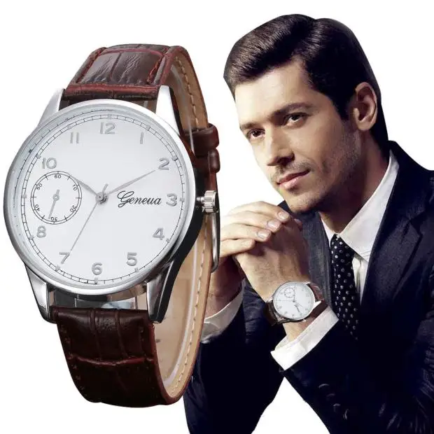 New Listing Men Watch Retro Design Leather Band Analog Alloy Quartz Wrist Watch Brand Watch Men Clock Relogio Masculino M07 (2)