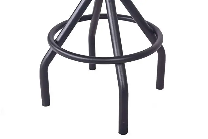 American Antique Industrial Furniture Design Solid Wood and Black Metal Bar Stool Adjustable Coffee Dining Bar Chair American Antique Industrial Furniture Design Solid Wood and Black Metal Bar Stool Adjustable Coffee Dining Bar Chair