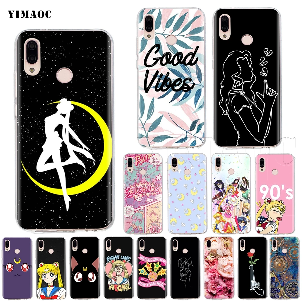 

YIMAOC Sailor Moon Silicone Case for Huawei Honor Mate 20 6a 7a 8x 7c 7x 9 10 Nova 3i 3 Lite Pro