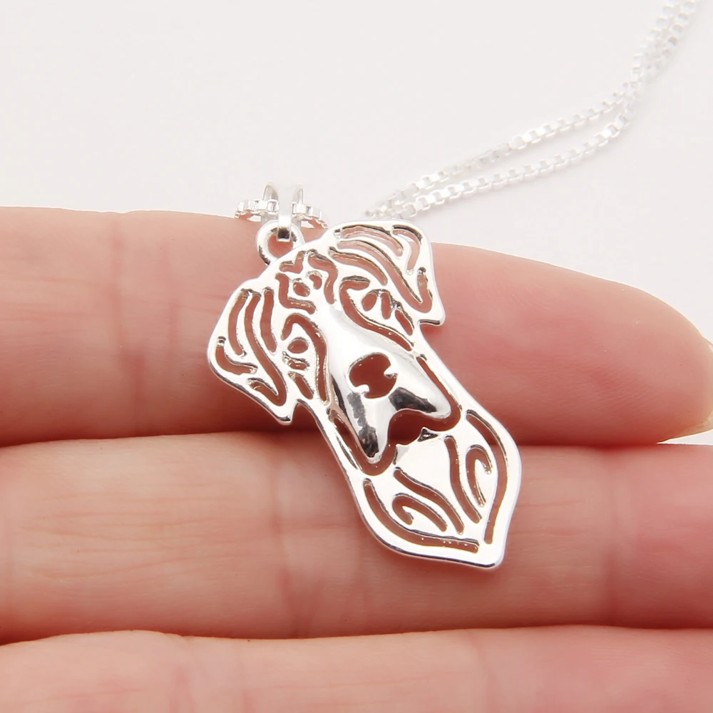 1pcs Natural Eared Great Dane Necklace 3D Cut Out Puppy Dog Lover