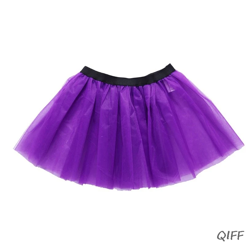 Женская взрослая трехслойная юбка-пачка яркого цвета, танцевальный костюм для балета с широким поясом, плиссированная сетчатая юбка принцессы - Цвет: 7