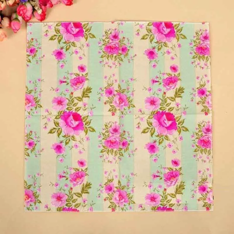 Fancy Lovely Flowers Pattern Napkin Paper Wedding Birthday