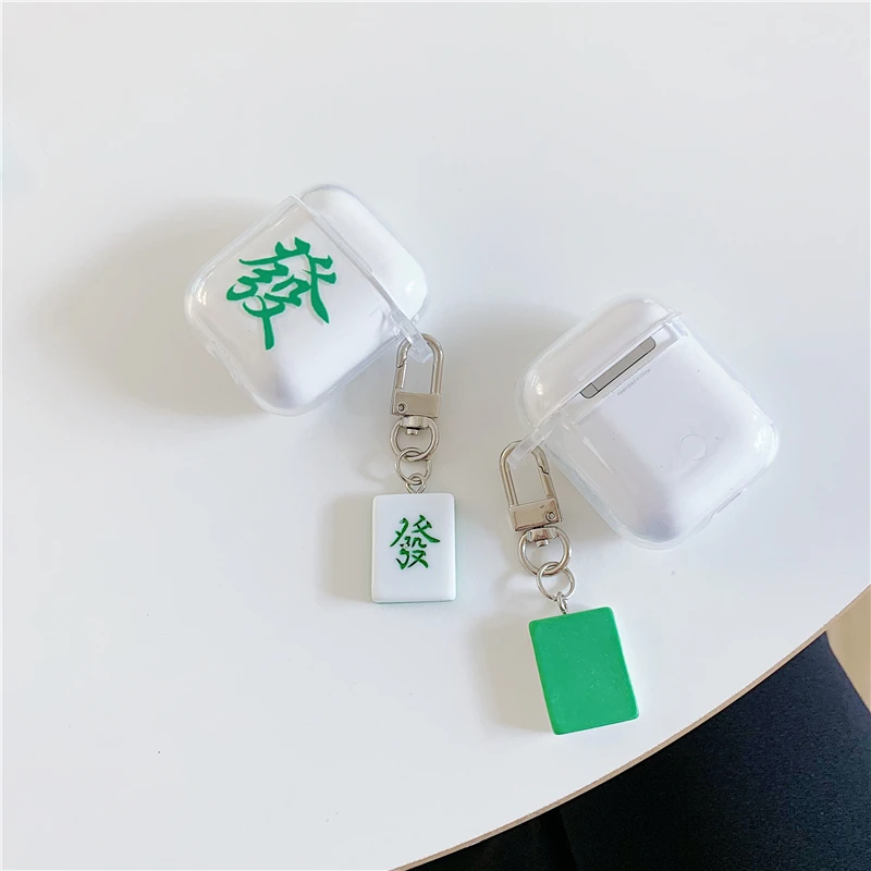 Популярный китайский чехол с рисунком Маджонга, Bluetooth, беспроводной Чехол для наушников для Apple Airpods 2 1, мягкий прозрачный чехол из ТПУ, чехол для наушников