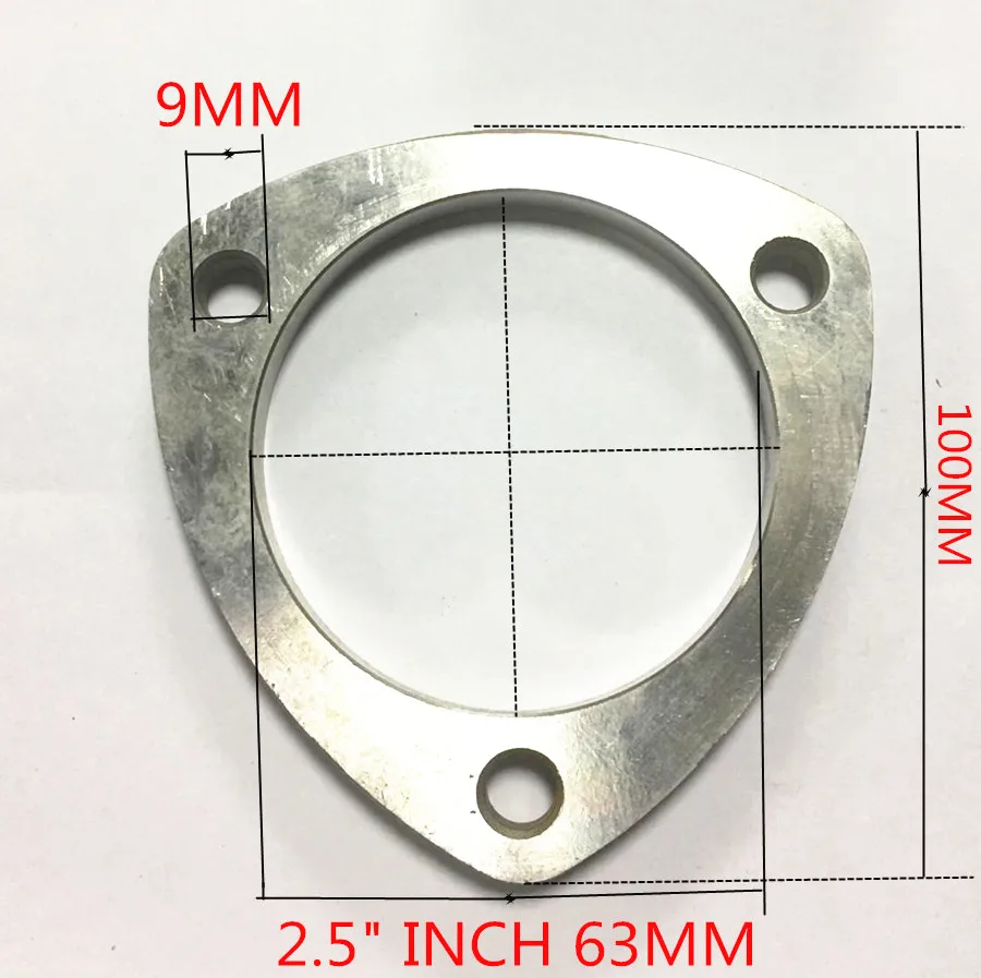 Универсальный 3 болта из нержавеющей стали выхлопная труба фланцы прокладка 2," 63 мм отверстие коллектора вниз трубы Трубопроводный коллектор прокладка фланец - Цвет: 2.5 Inch
