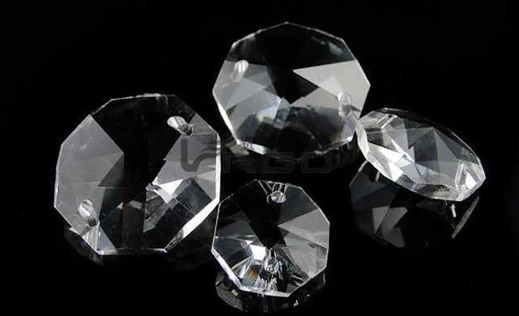 

180pcs 18mm CLEAR CRYSTAL OCTAGON GLASS BEADS CHANDELIER CHAIN PARTS DECORATIONS
