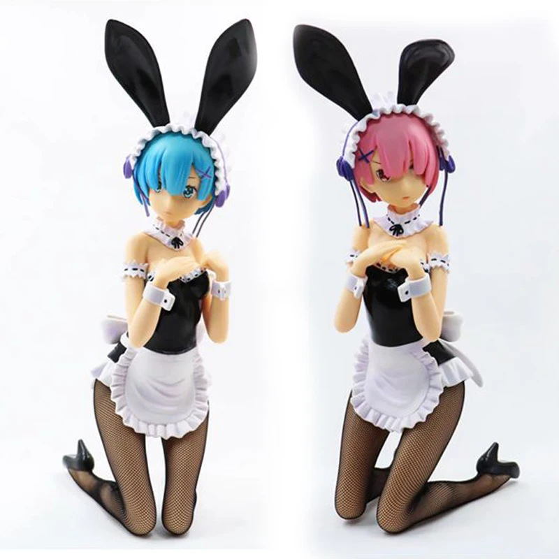 

8" Re: Life In A Different World From Zero Anime Rem & Ram Bunny Kneeling ver. Boxed 21cm PVC Action Figure Model Doll Toys Gift