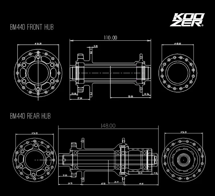 KOOZER BM440 MTB горный велосипед BOOST концентраторы 32h отверстие дисковый подшипник ступицы передний задний 6 Болт 15*110 12*148 мм через