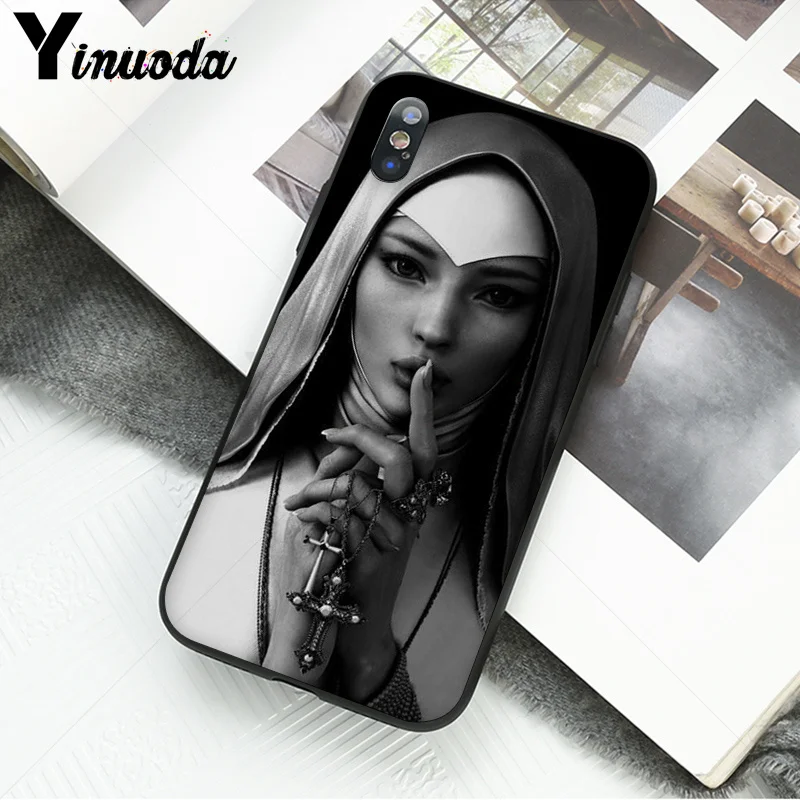 Yinuoda Sister nun TPU Мягкий силиконовый черный чехол для телефона для Apple iPhone 8 7 6 6S Plus X XS MAX 5 5S SE XR Чехол для мобильного телефона - Цвет: A11